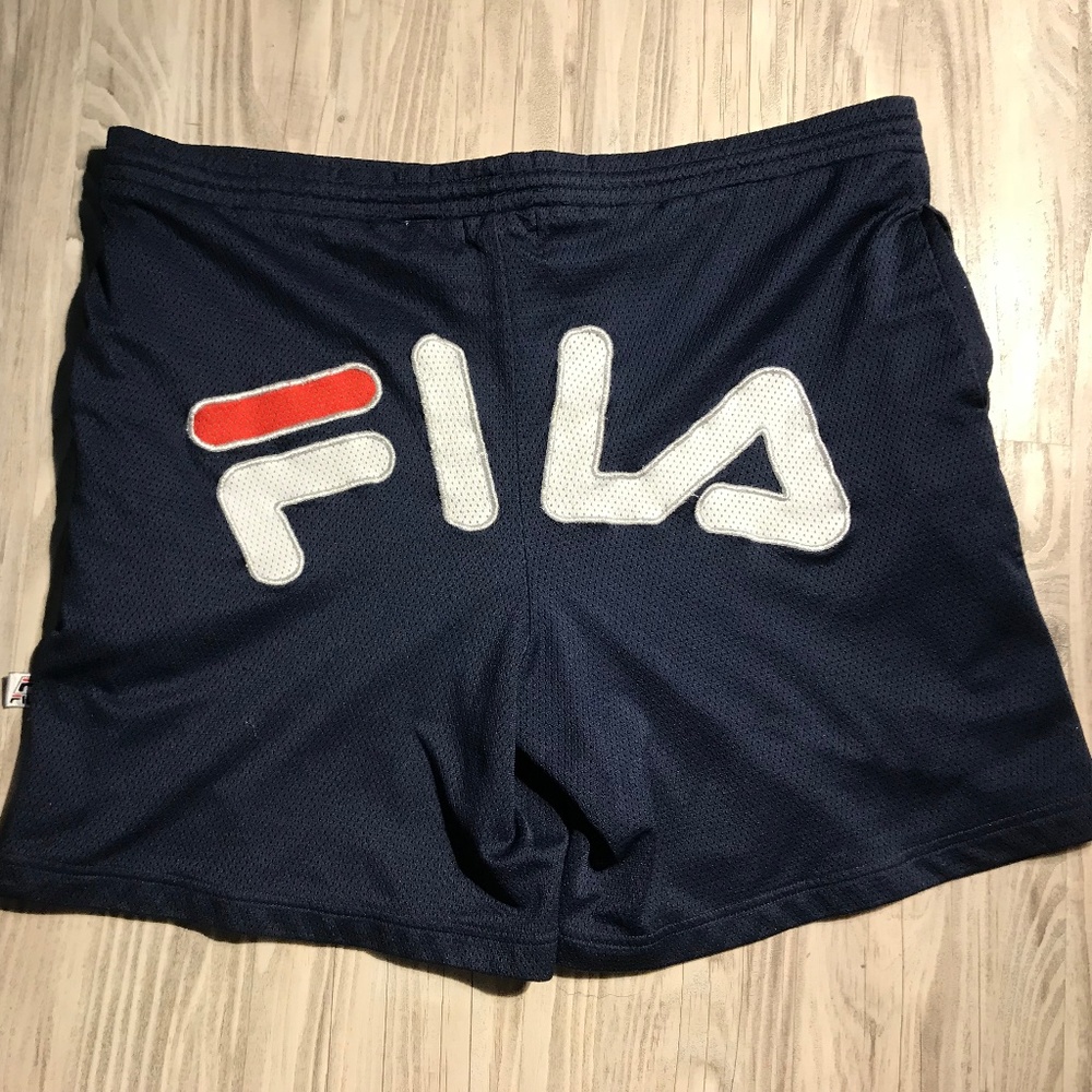 Vintage 90's FILA Shorts Spellout Drawstring